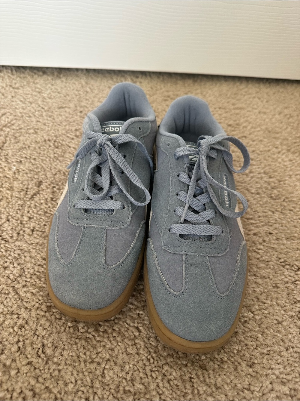 Reebok Light Blue Suede Sneakers with Gum Sole